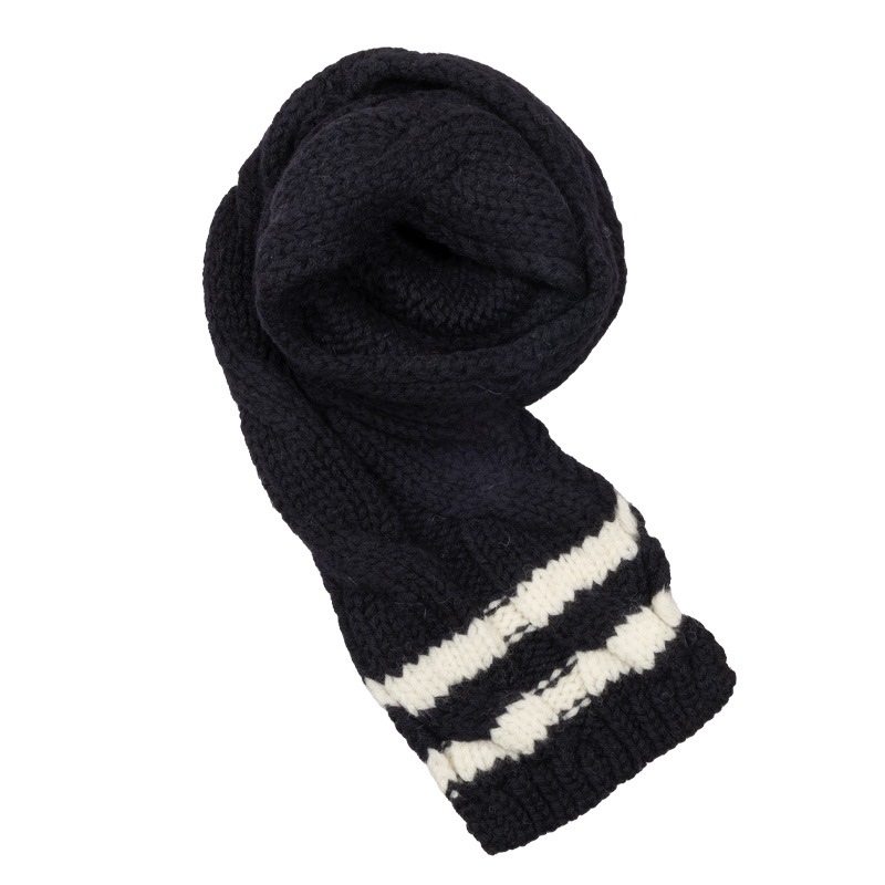 JAMES CHARLOTTE  [�������ॹ �������å�] - CRICKET SCARF - NAVY / ARAN ST