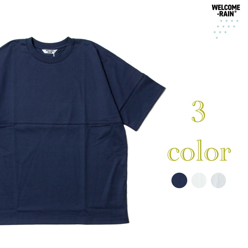 WELCOME RAIN [륫 쥤] - NO SHOULDER HALF SLEEVE T-SHIRT / 3COL.