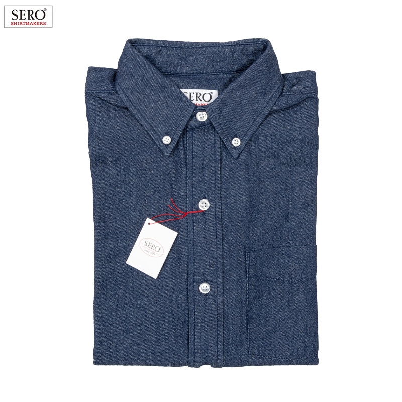 SERO [] - SHORT SLEEVE B.D. SHIRT - 5.5oz DENIM - INDIGO