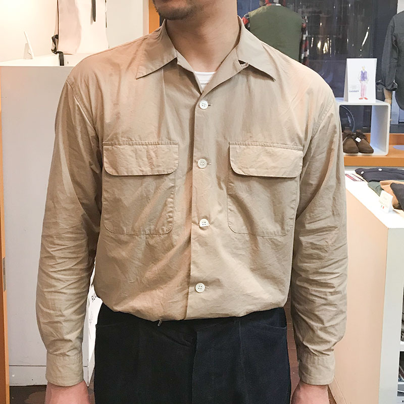 RULE [롼] - COTTON SILK OPENNECK SHIRT / BEIGE