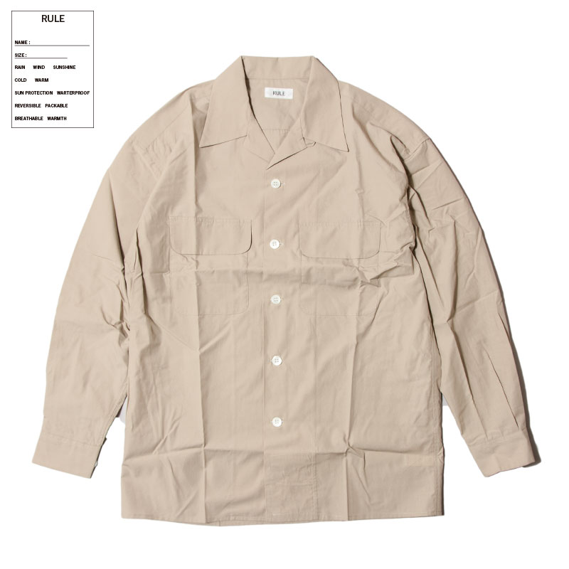 RULE [롼] - COTTON SILK OPENNECK SHIRT / BEIGE