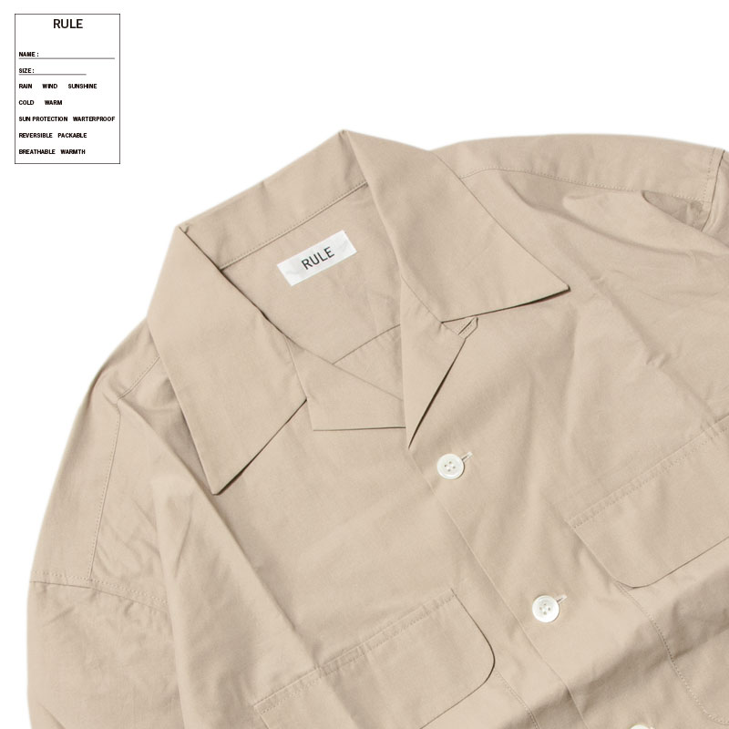 RULE [롼] - COTTON SILK OPENNECK SHIRT / BEIGE