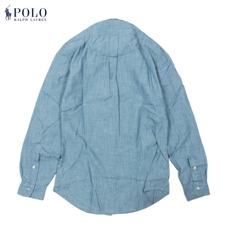 POLO RALPH LAUREN ڥݥե- CUSTOM FIT BUTTON DOWN CHAMBRAY SHIRT / BLUE