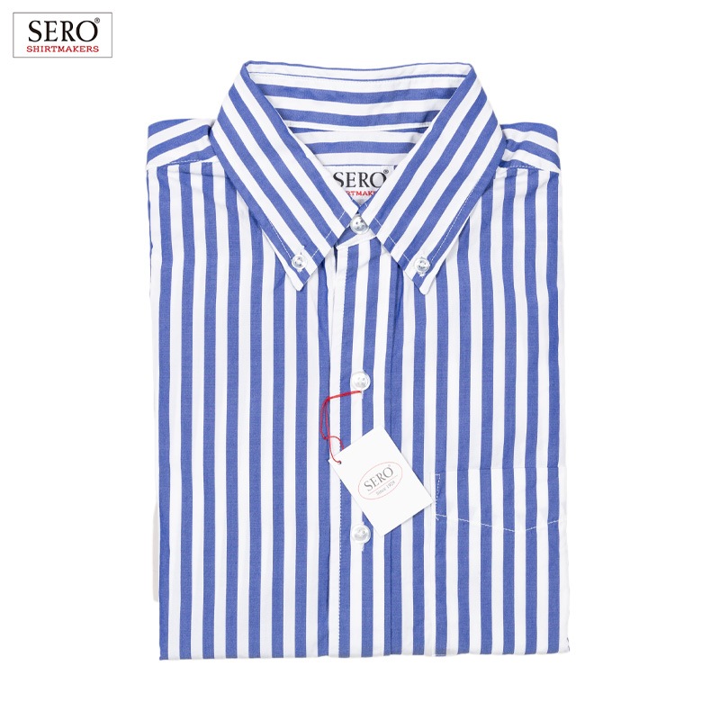 SERO [] - L/S B.D. SHIRTS - STRIPE - BLUE / WHITE