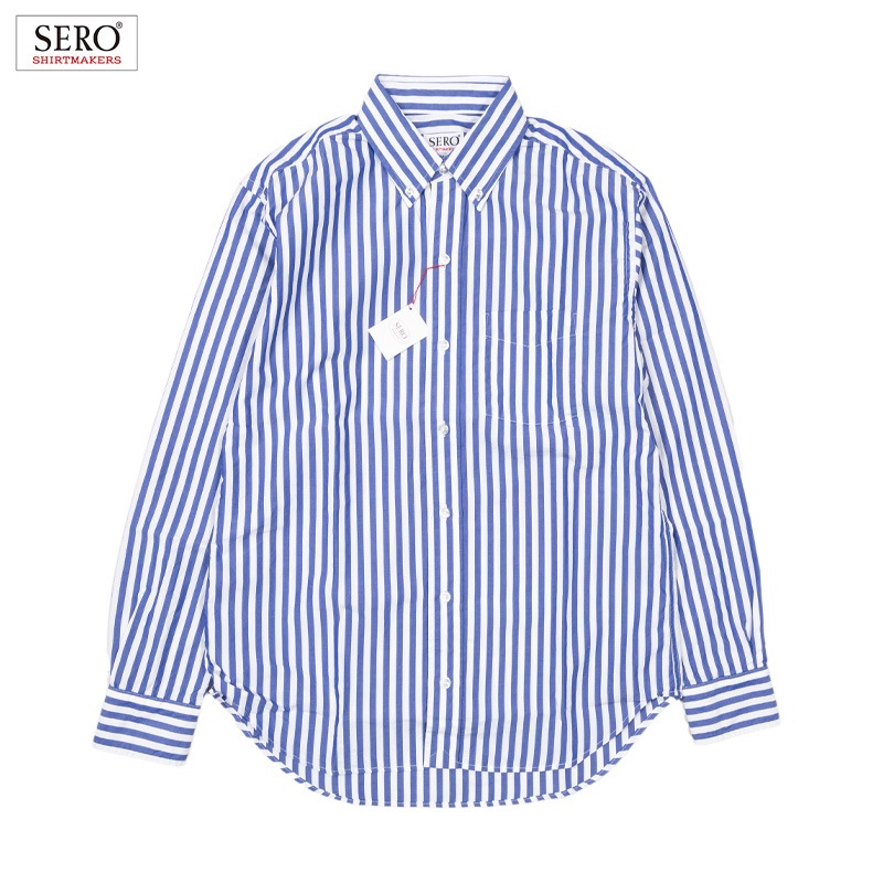 SERO [] - L/S B.D. SHIRTS - STRIPE - BLUE / WHITE
