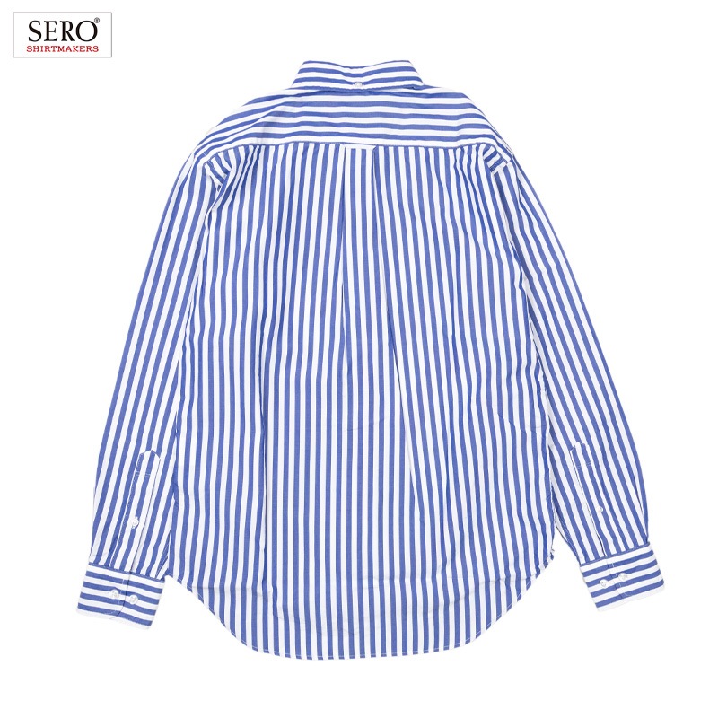 SERO [] - L/S B.D. SHIRTS - STRIPE - BLUE / WHITE