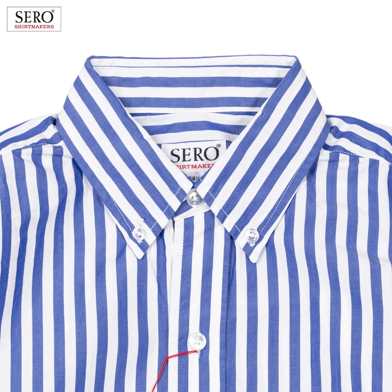 SERO [] - L/S B.D. SHIRTS - STRIPE - BLUE / WHITE