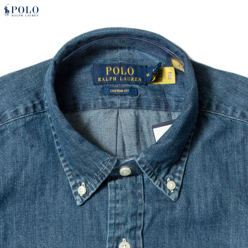 POLO RALPH LAUREN [ݥ  ] - CUSTOM FIT BUTTON DOWN SHIRT - DENIM