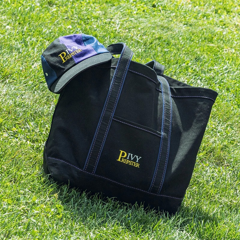 IVY PREPSTER [�����ӡ� �ץ�åץ�����] - MONTAUK CANVAS TOTE BAG - BLACK / BLACK