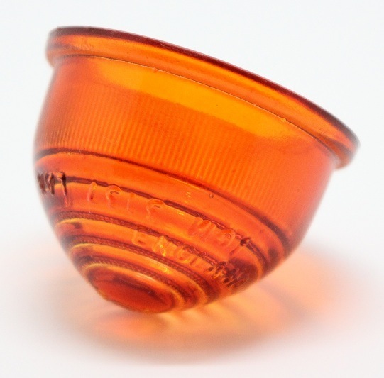 新品 　ミニ用　ガラス製　フロントウインカーレンズ　橙色　　２個 フロントマーカーランプ 旧タイプ オレンジプラスチックレンズ