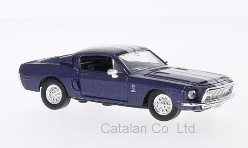 1/43 シェルビー 青 白 Shelby GT 500-KR 1968 Lucky Die Cast 梱包
