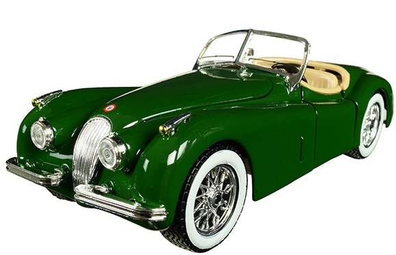 JAGUAR XK 120 (1948年) ダークグリーン 1/24 Burago 1:24; 1948 Jaguar XK120 Roadster; British Racing Green