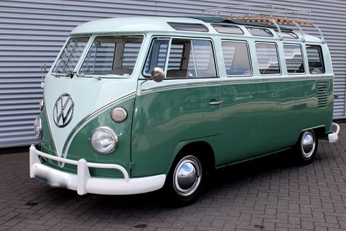 1/76 フォルクスワーゲン サンバ バス 緑 サーフボード サーファー VW