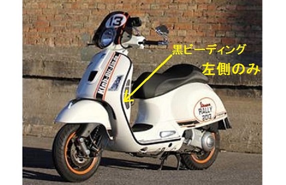 ベスパ VESPA 黒 レッグシールド トリム 左 GT GTS GTV | スクーター