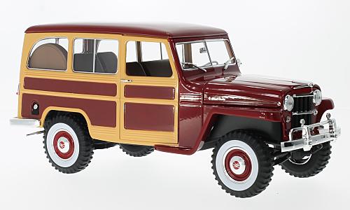 1/18  ꡼ ơ 若 Lucky Die Cast Jeep Willys Station Wagon dark red/wood optics 1955 1:18  񥵥100