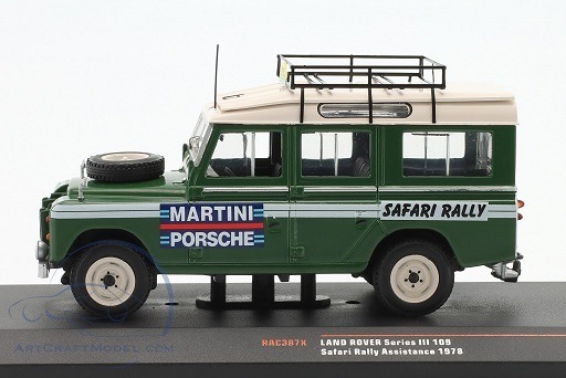 1/43 ランドローバー シリーズ2 ポルシェ マルティニ サファリ ラリー IXO Land Rover Series II 109 RHD ...