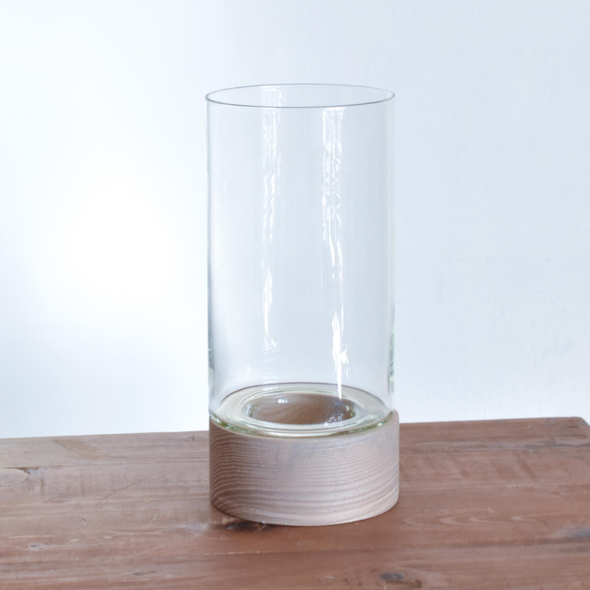 WOOD & GLASS VASE