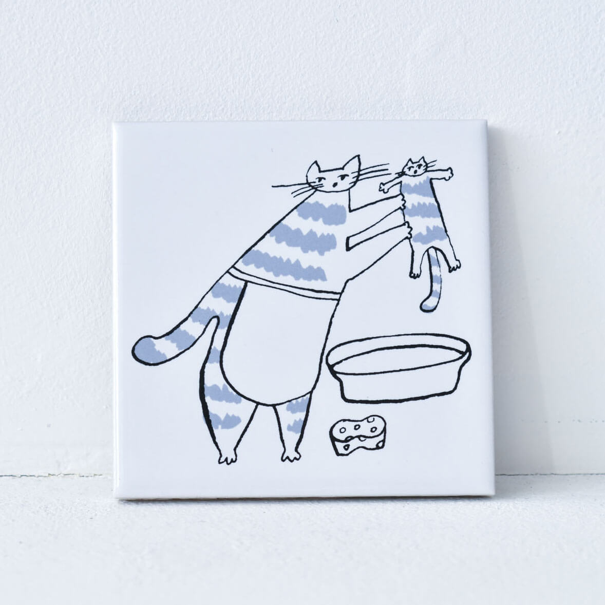 倉敷意匠　トラネコボンボンプリントタイル10点セット トラネコボンボン プリントタイル / 倉敷意匠計画室｜CATAWARA