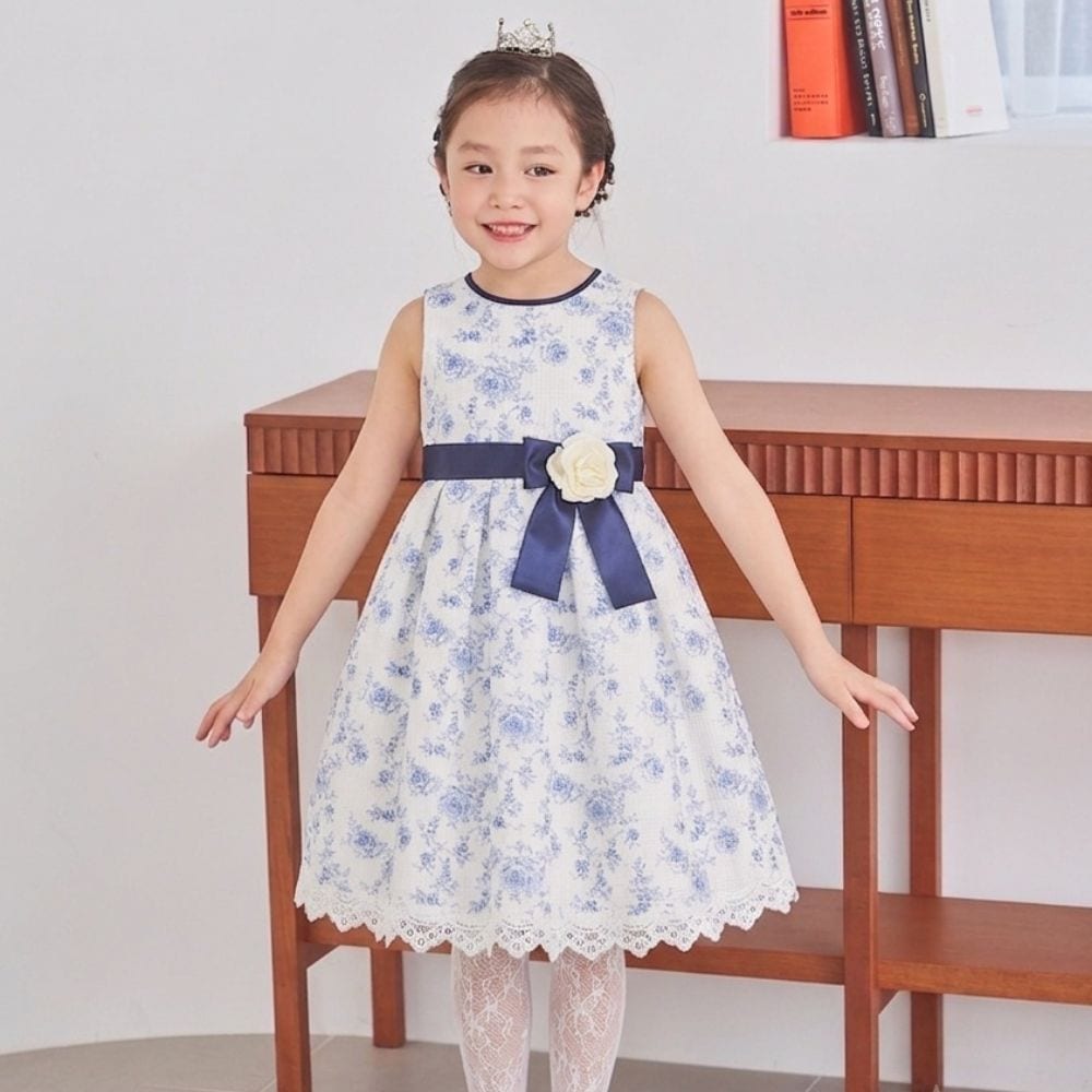本日限定10%OFF オーバーメイド発表会ドレス&カーディガン130cm セール30％OFF】花柄プリントドレス 120 130cm (8396-8301tdl) | ALL