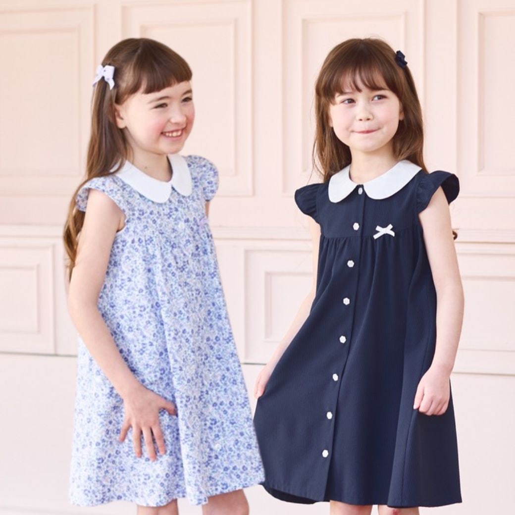 SUMMER SALE】クールマックス 接触冷感 白襟クラシックワンピース 90