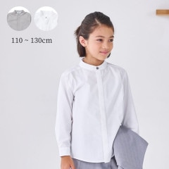 【WEB限定】比翼バンドカラーシャツ 100 110 120 130cm (2473-5452) CHOPINblue/ショパンブルー