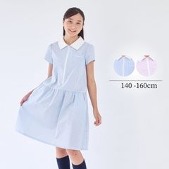 【CLEARANCEセール50％OFF】【ジュニア】マルチストライプジップワンピース 140 150 160cm (2536-7505) CHOPINblue/ショパンブルー