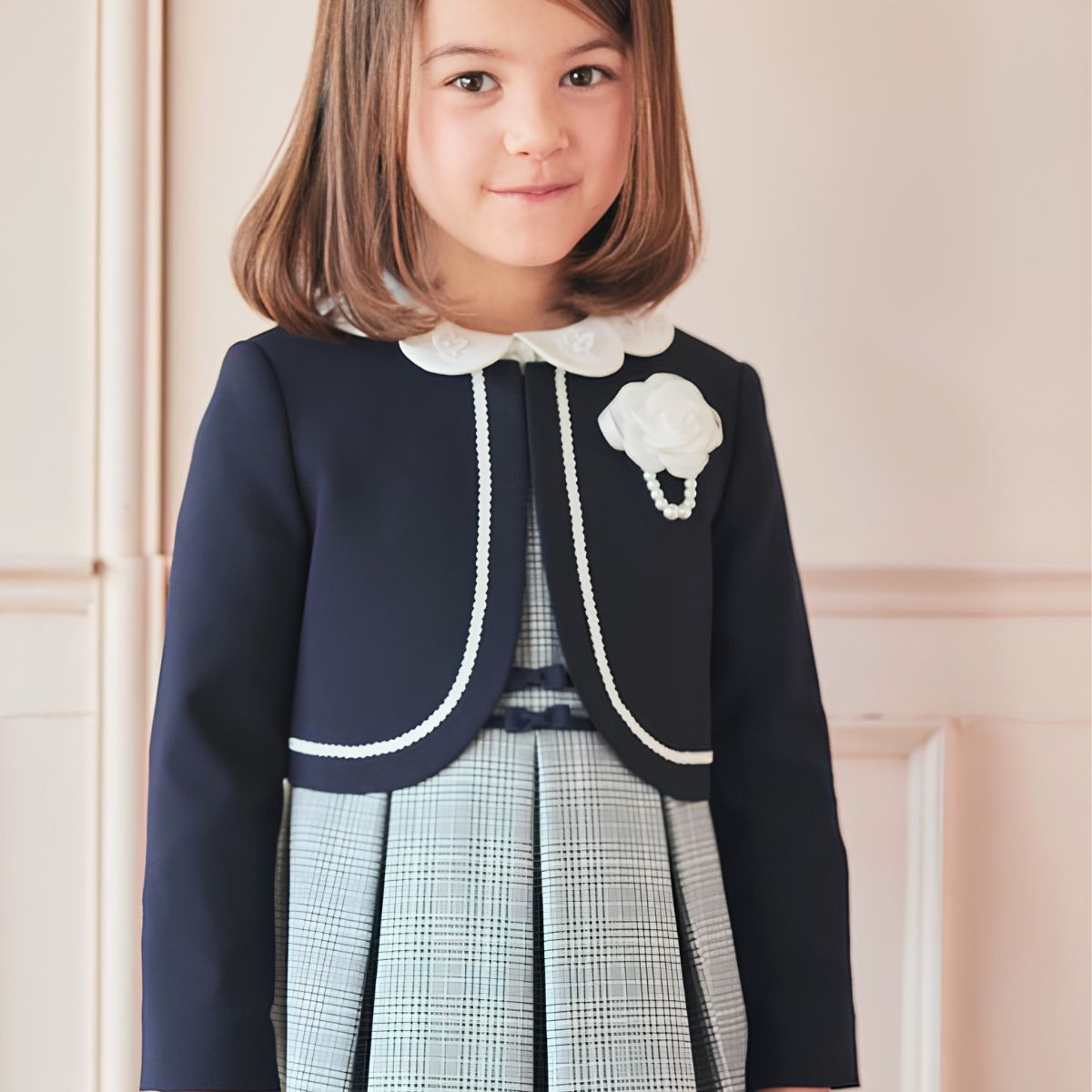 WEB限定】ペタル襟スーツセット 115 120 130 120B 130B cm (2571-7356