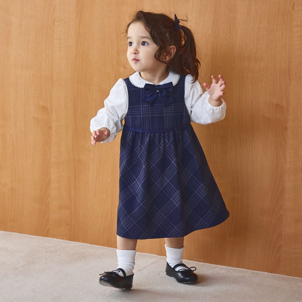 新作／近日入荷】【WEB限定】格子柄ジャンパースカート・ブラウス