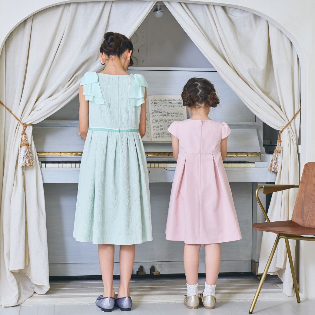 【ジュニア】肩リボンジャカードドレス 140 150cm (8536-2303scl) CHOPIN/ショパン