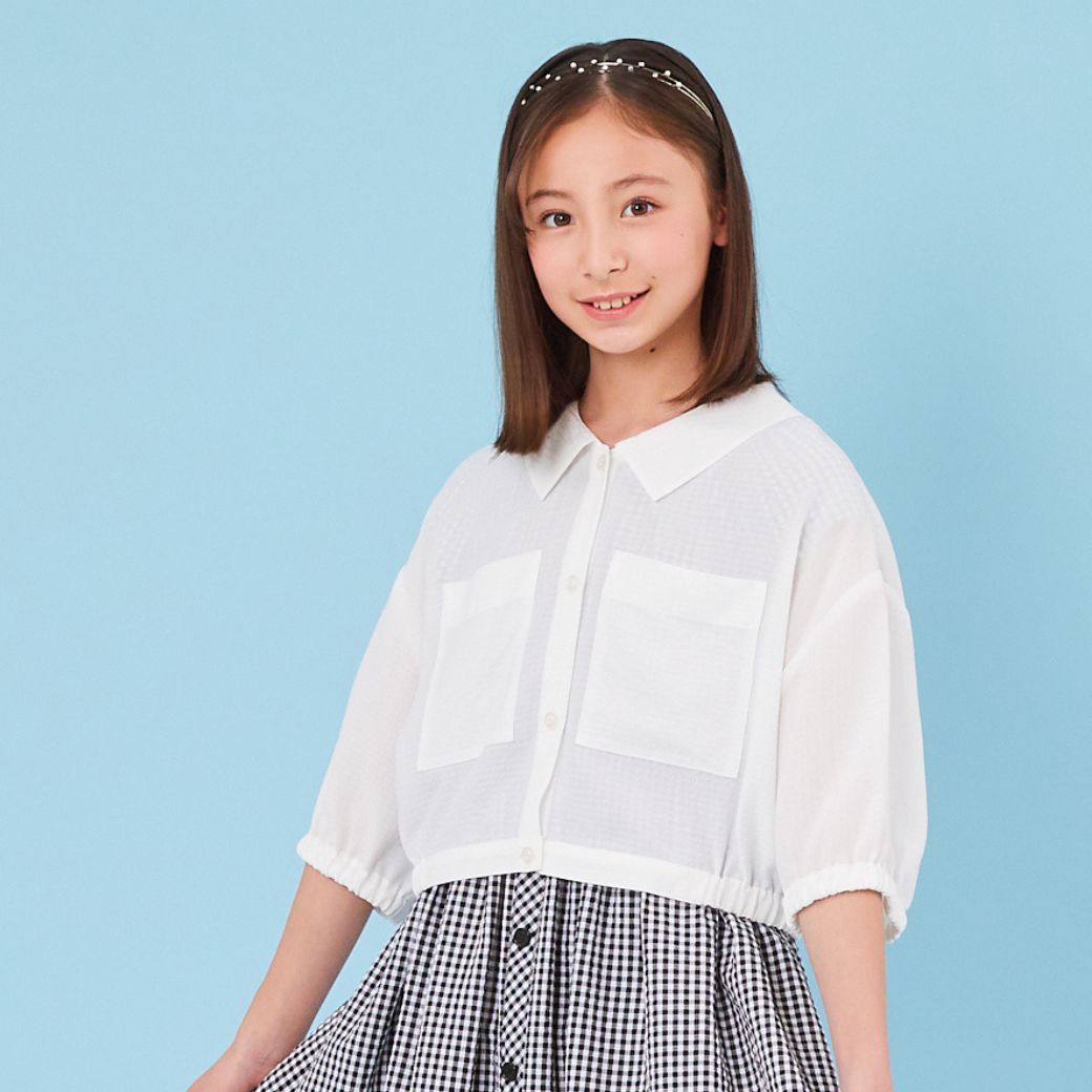 【TIMEセール40%OFF/WEB限定】シアーシャツブルゾン 140 150 160cm (2332-2538) CHOPINblue/ショパン ブルー