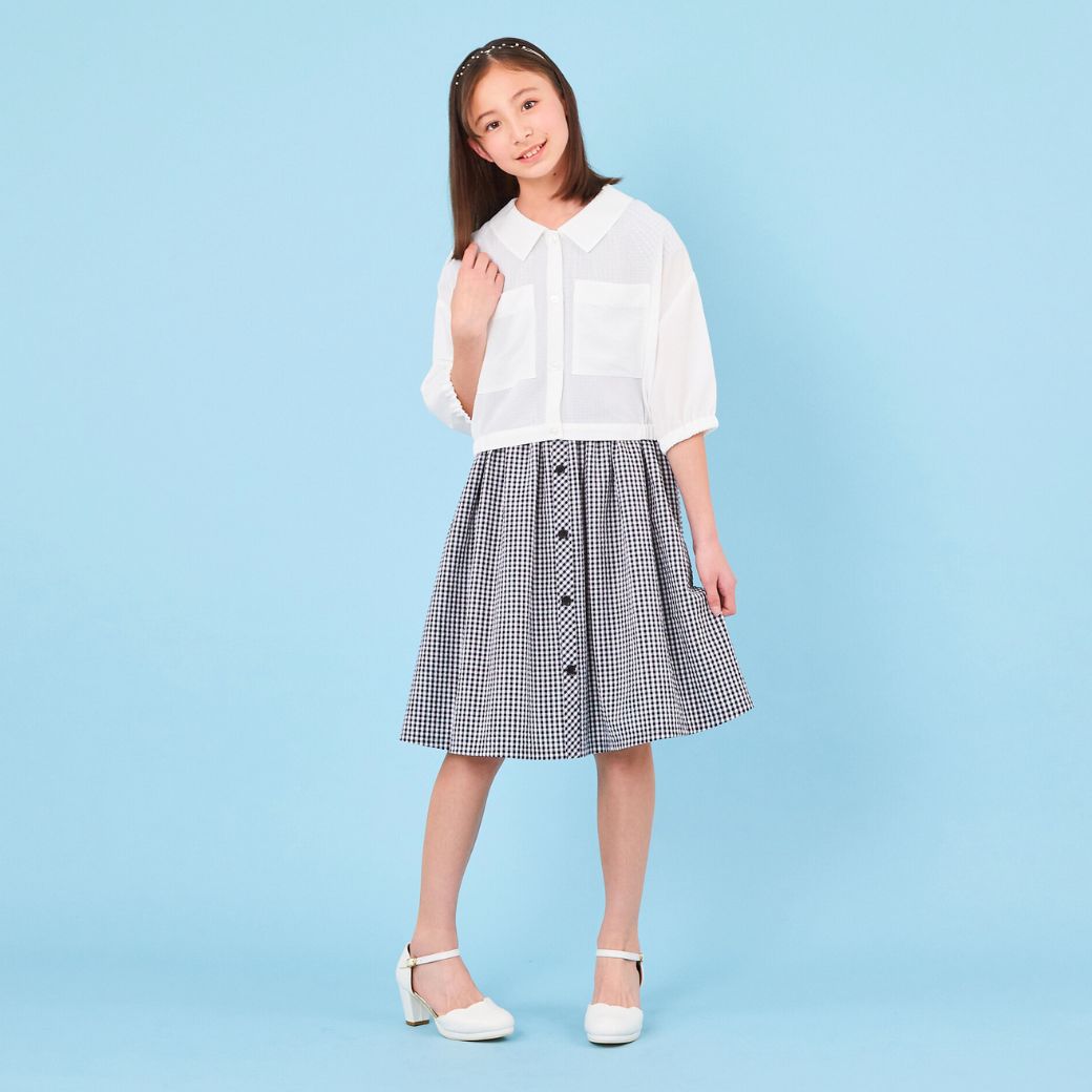 【TIMEセール40%OFF/WEB限定】シアーシャツブルゾン 140 150 160cm (2332-2538) CHOPINblue/ショパン ブルー