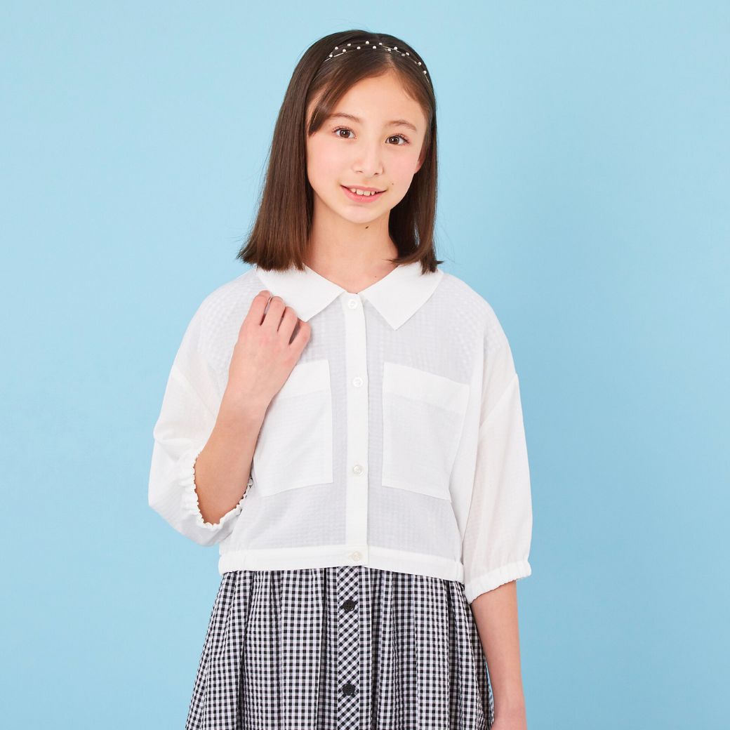 【TIMEセール40%OFF/WEB限定】シアーシャツブルゾン 140 150 160cm (2332-2538) CHOPINblue/ショパン ブルー
