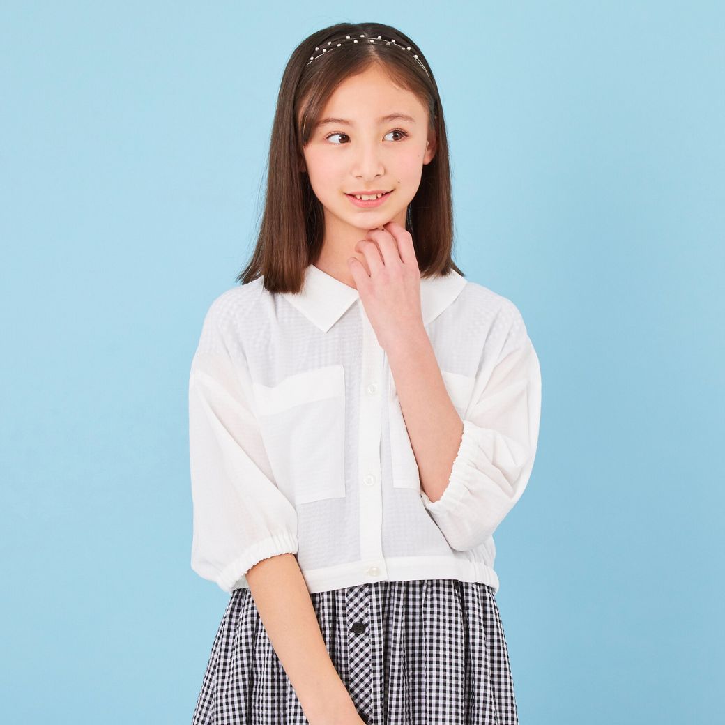 【TIMEセール40%OFF/WEB限定】シアーシャツブルゾン 140 150 160cm (2332-2538) CHOPINblue/ショパン ブルー