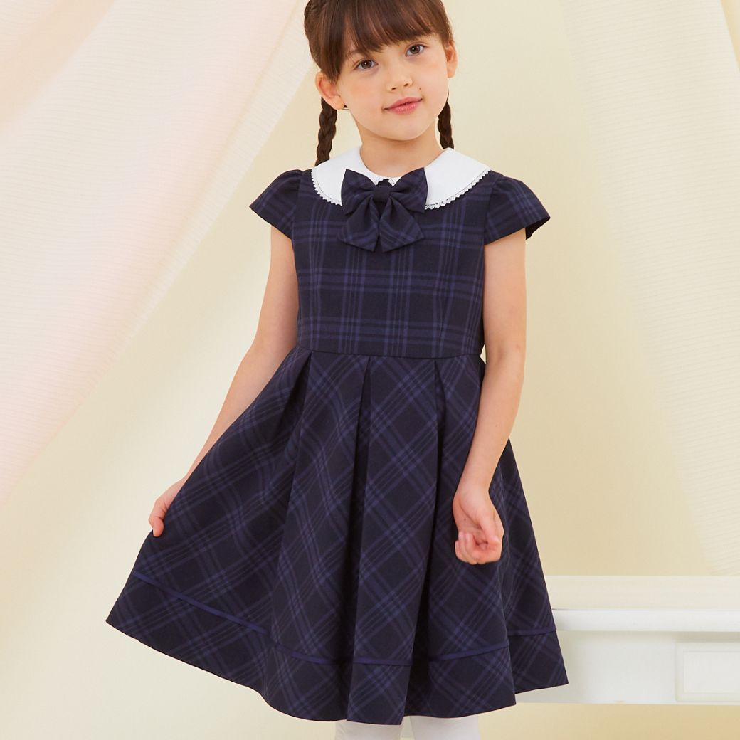 【限定OUTLETセール15%OFF】 格子柄アンサンブル 130cm(8101-9301-2)