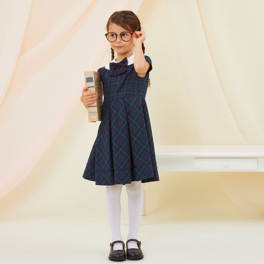 【限定OUTLETセール15%OFF】 格子柄アンサンブル 130cm(8101-9301-2)