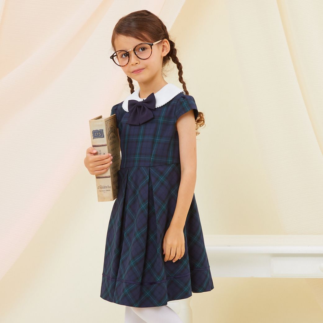 【限定OUTLETセール15%OFF】 格子柄アンサンブル 130cm(8101-9301-2)