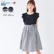 【SUMMER SALE】【ジュニア】モノトーンチェックドッキングワンピース 140 150 160cm (2636-7551) CHOPIN blue/ショパンブルー
