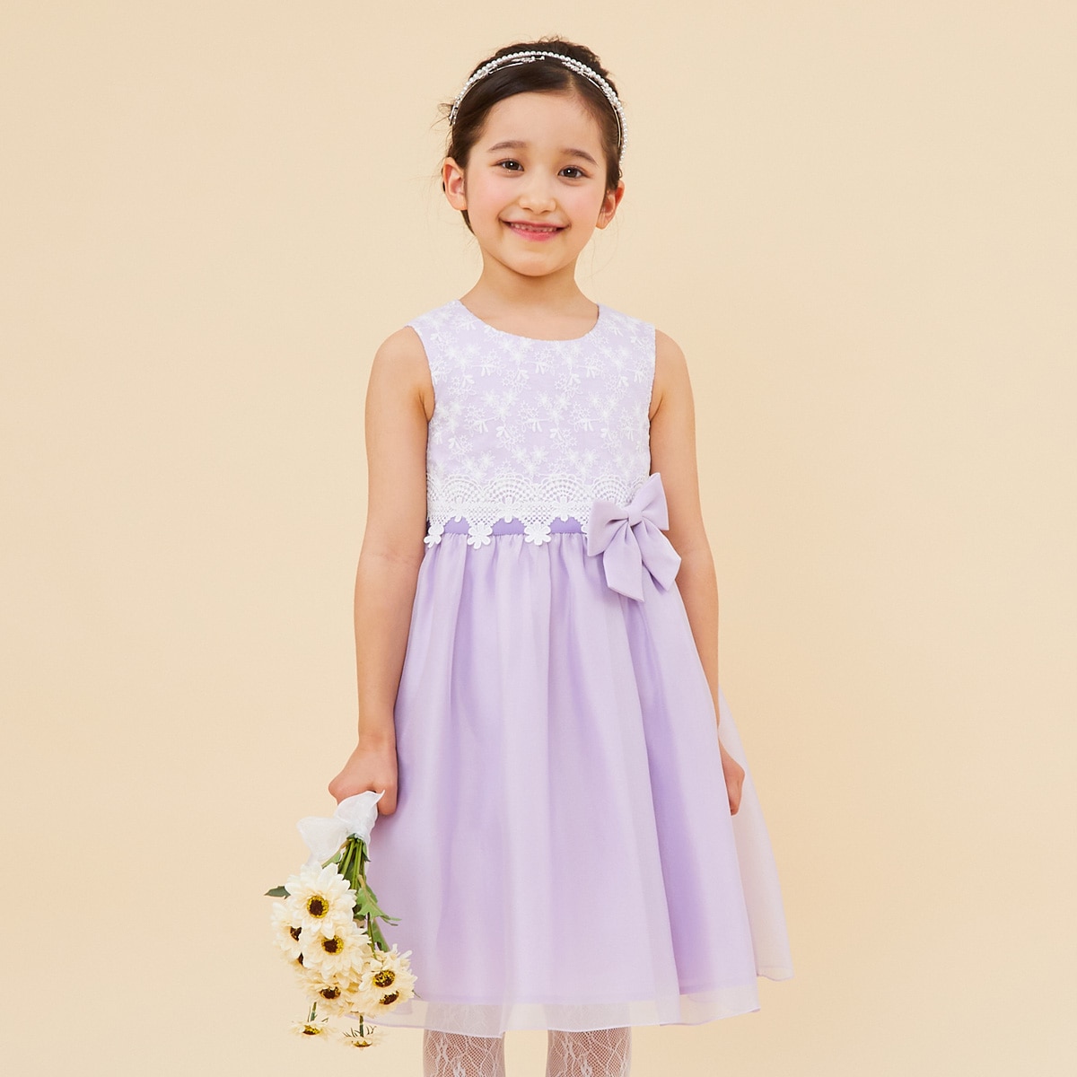 レース×オーガンザドレス 80 90 100 110 120cm (8396-7105-7305) CHOPIN/ショパン