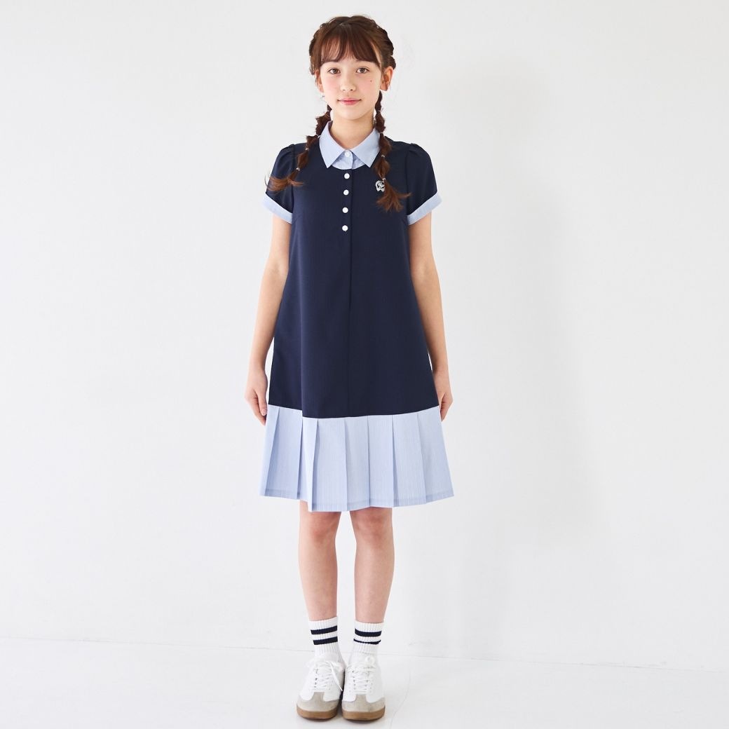 【SUMMER SALE】【ジュニア】COOLMAX Aライン裾プリーツワンピース 140 150 160cm (8636-2505) CHOPIN/ショパン