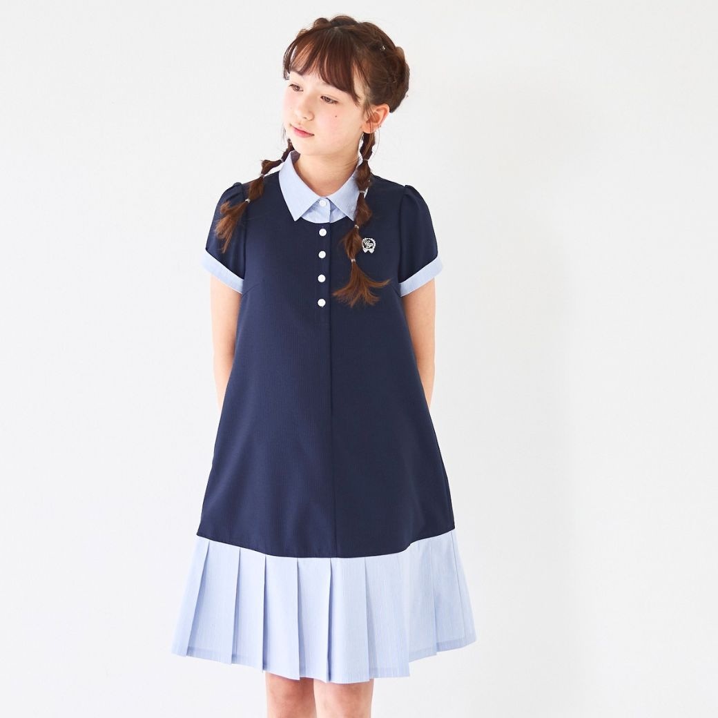 【SUMMER SALE】【ジュニア】COOLMAX Aライン裾プリーツワンピース 140 150 160cm (8636-2505) CHOPIN/ショパン
