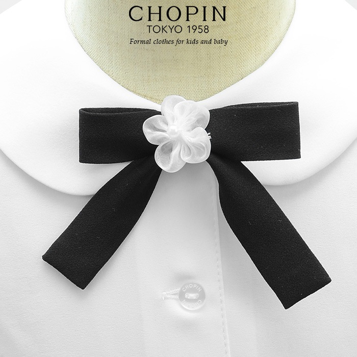 リボン付き丸襟ブラウス 半袖/キッズ 100 110 120 130cm(8833-2301)