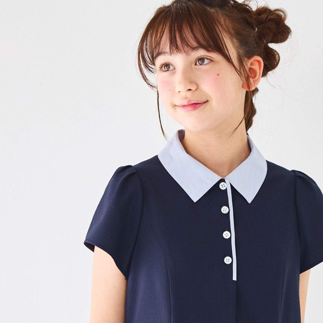 ジュニア】COOLMAXポロ風ワンピース 140 150 160 170cm (2636-2545