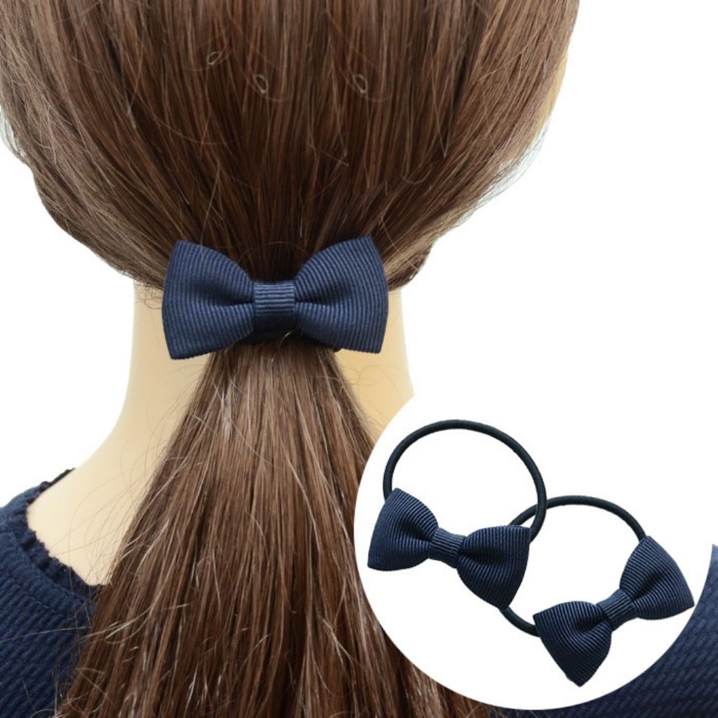 グログランリボンヘアゴム2個セット (8090-0005)