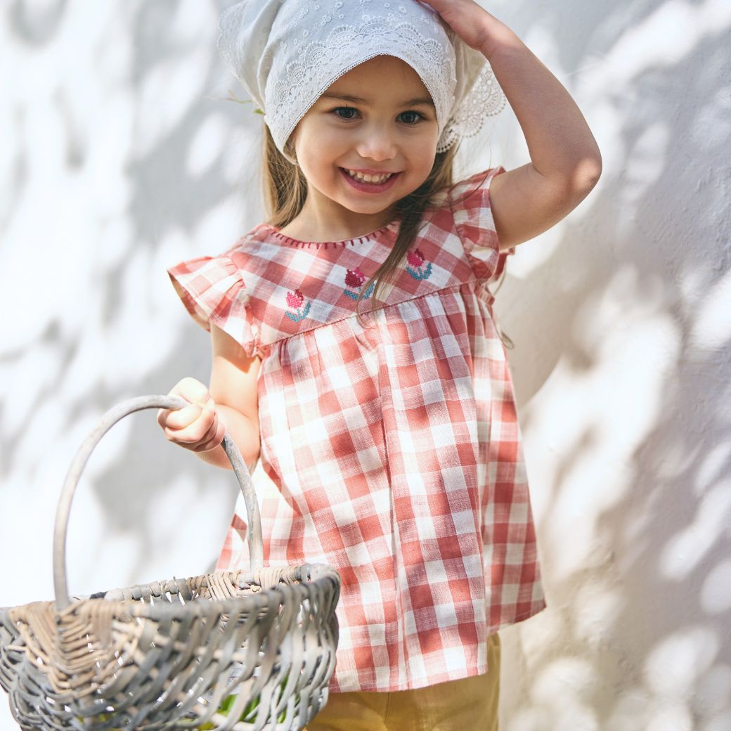 【FINALセール40%OFF】コットンフリルチューリップ刺繍チュニック 90 100 110 120 130 140cm (2533-7110/2533-7327) utremi/ユトレミ