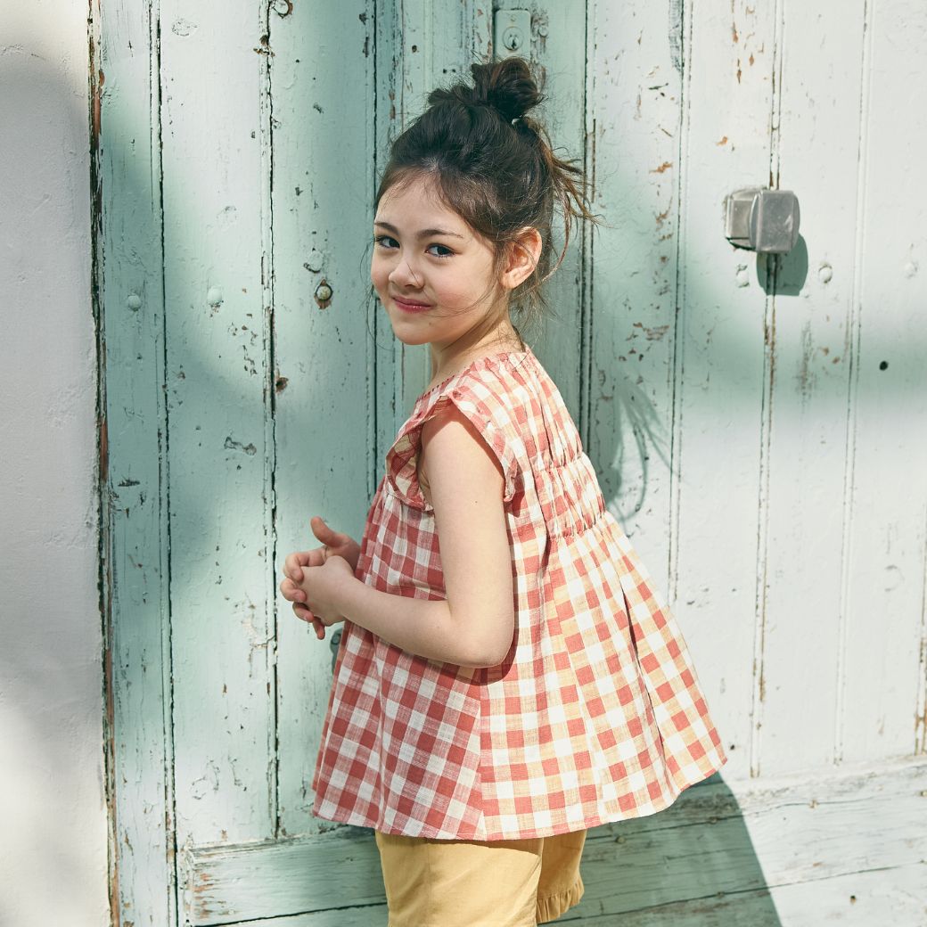 【FINALセール40%OFF】コットンフリルチューリップ刺繍チュニック 90 100 110 120 130 140cm (2533-7110/2533-7327) utremi/ユトレミ