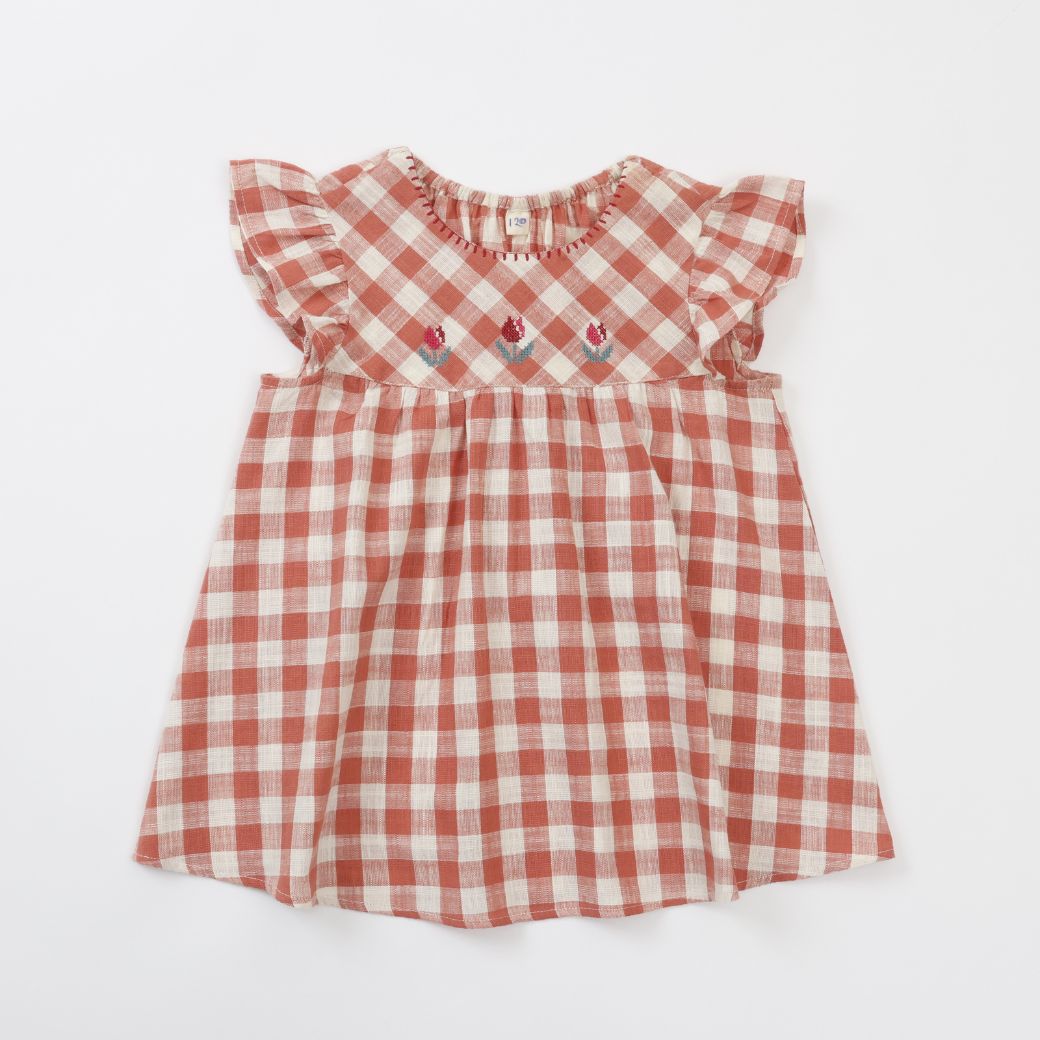 【FINALセール40%OFF】コットンフリルチューリップ刺繍チュニック 90 100 110 120 130 140cm (2533-7110/2533-7327) utremi/ユトレミ