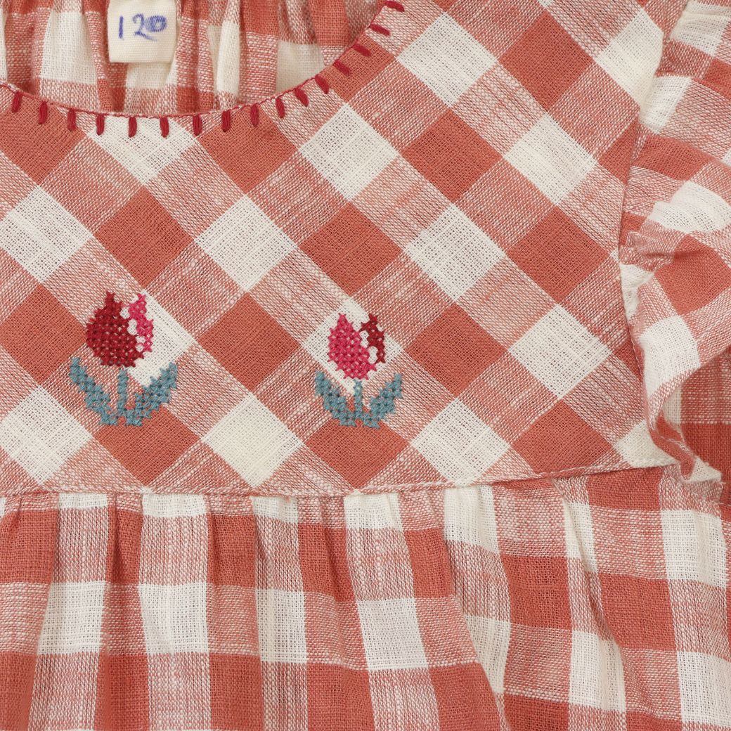 【FINALセール40%OFF】コットンフリルチューリップ刺繍チュニック 90 100 110 120 130 140cm (2533-7110/2533-7327) utremi/ユトレミ