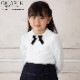 【TIMEセール10％OFF】フラワーリボン付き長袖ブラウス 100 110 120 130cm(8893-2300)