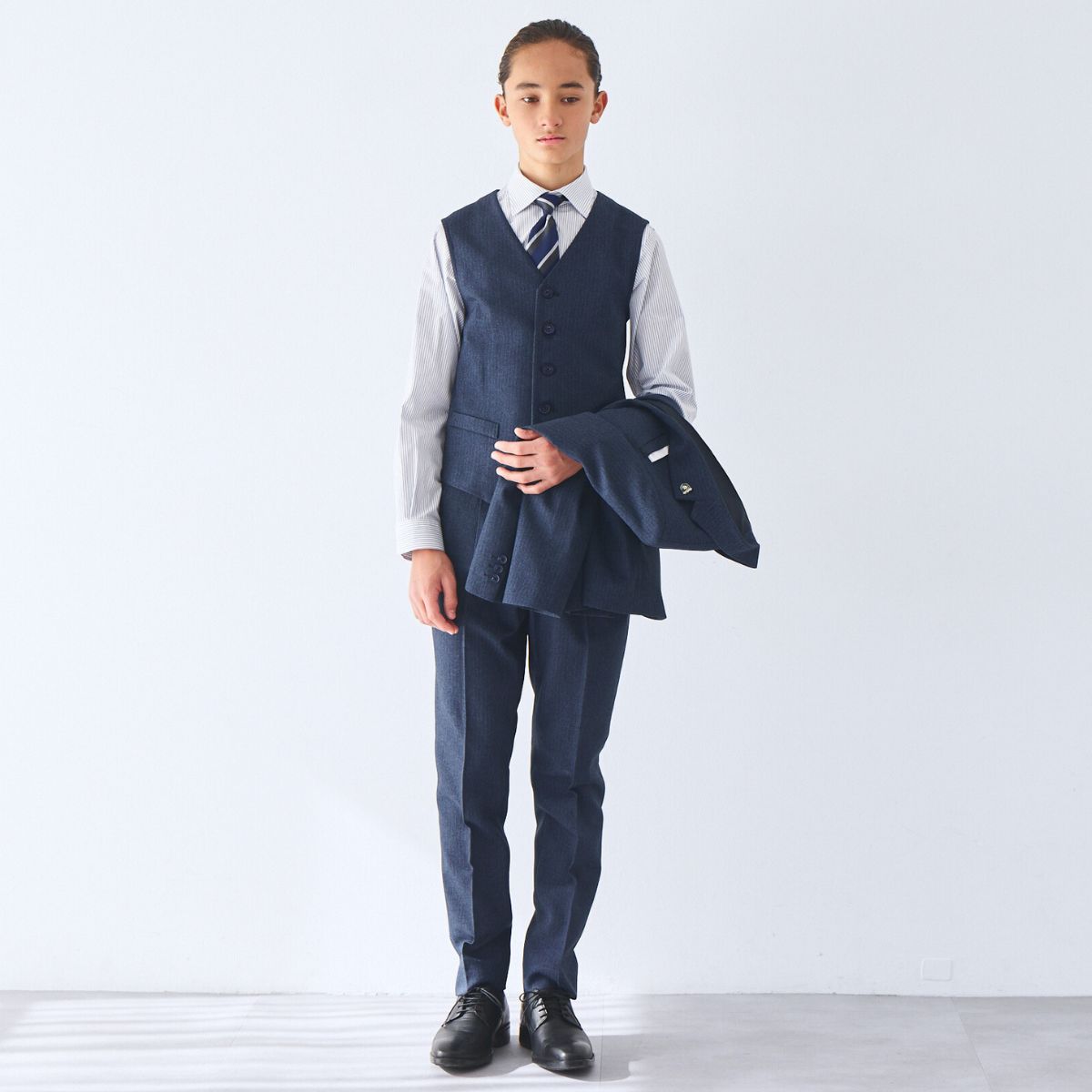 ストライプスリーピーススーツセット 140 150 160 170cm (8371-5604