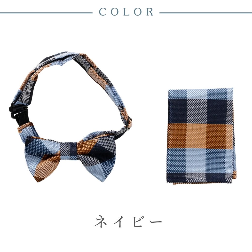 蝶ネクタイ&ポケットチーフセット フリーサイズ (2478-5462) CHOPINblue/ショパンブルー